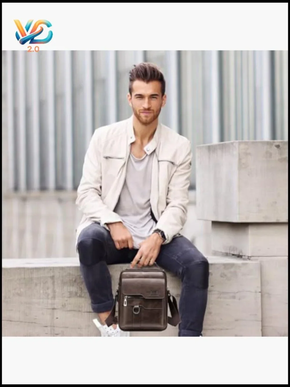 Messenger Bag for Men Crossbody Shoulder Purse Vintage PU Leather Satchel Pouch
